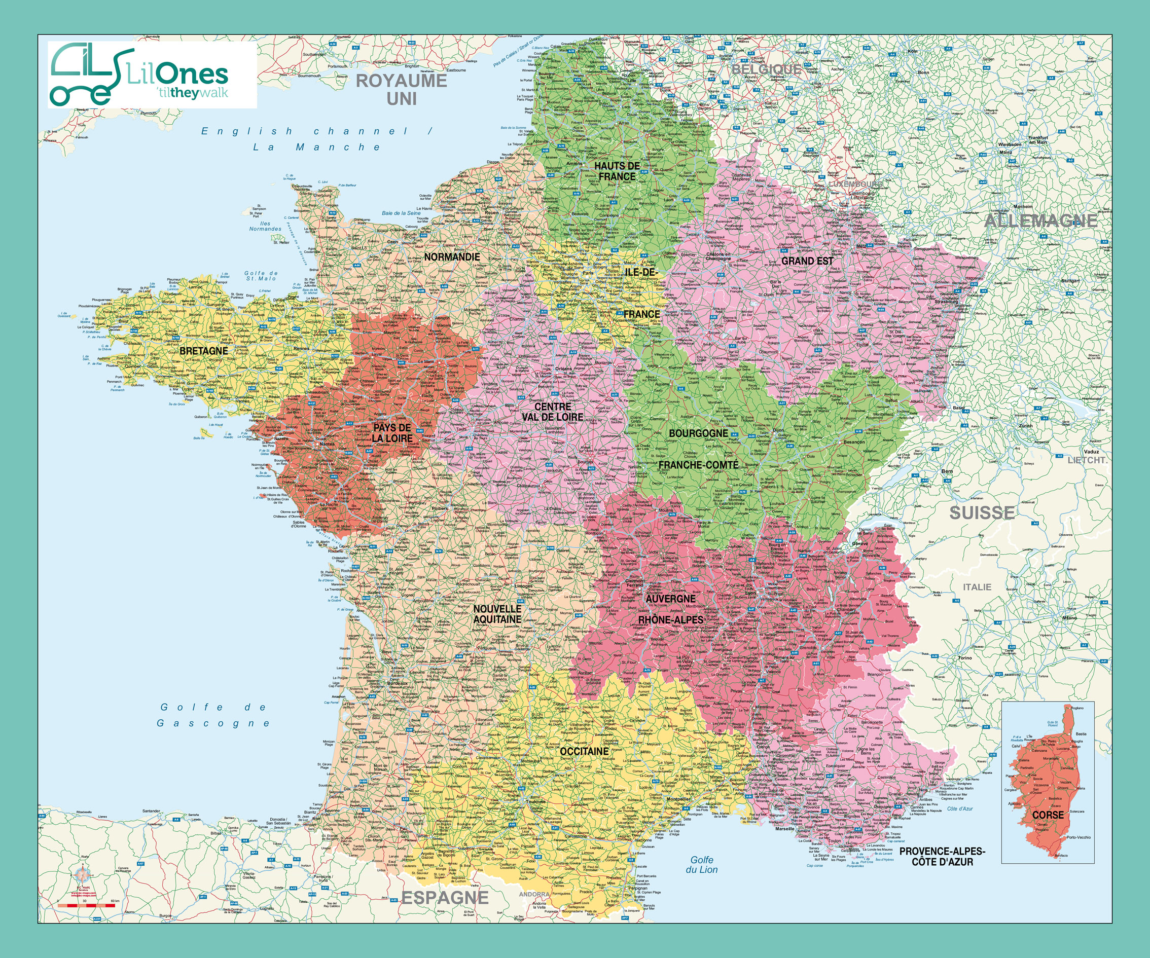 Fond de carte vectoriel France Administrative