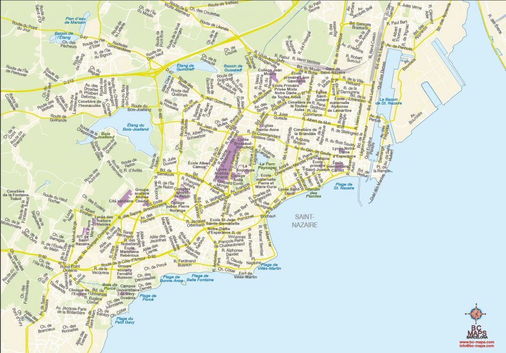 Saint Nazaire fond de carte vectoriel llustrator ai eps editable