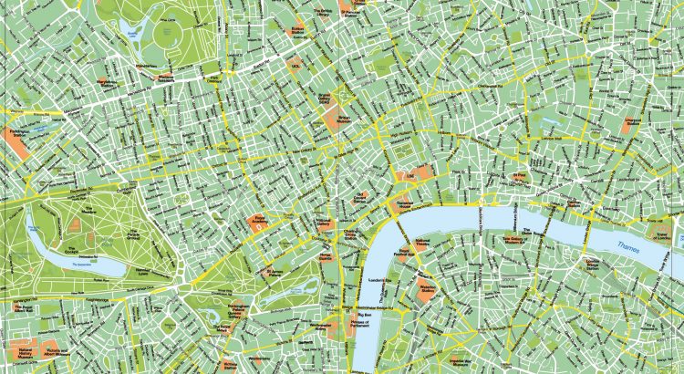 Londres plan de ville fond de carte vectoriel illustrator eps