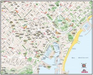 Barcelonne plan de ville vectoriel fond de carte illustrator eps