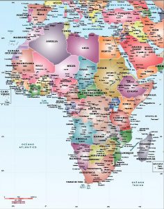 Fond de carte politique Afrique