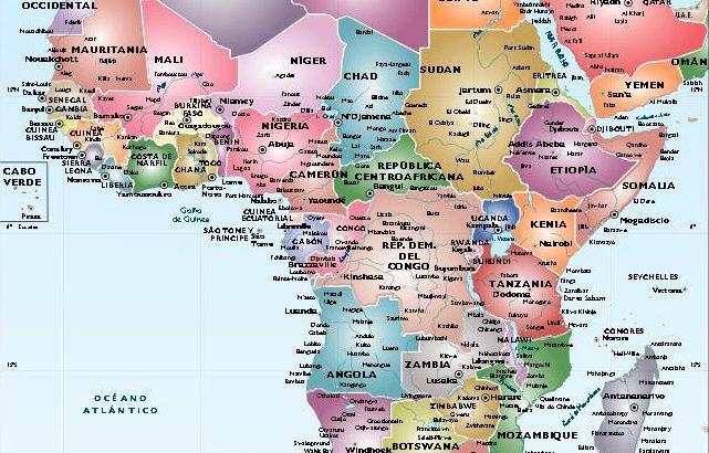 Fond de carte politique Afrique