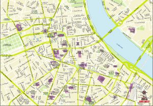Bordeaux plan de ville fond de carte vectoriel illustrator eps centre