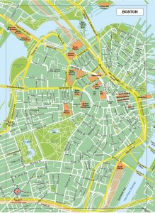 Boston plan de ville fond de carte vectoriel illustrator eps