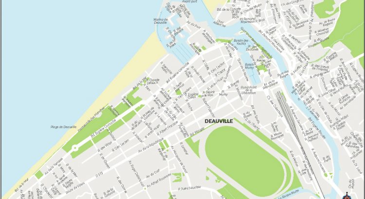 Deauville plan de ville fond de carte vectoriel illustrator eps