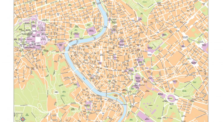 Rome plan de ville fond de carte vectoriel illustrator eps A3