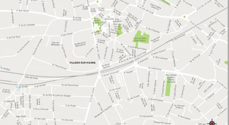 Villiers sur Marne plan de ville fond de carte vectoriel illustrator eps