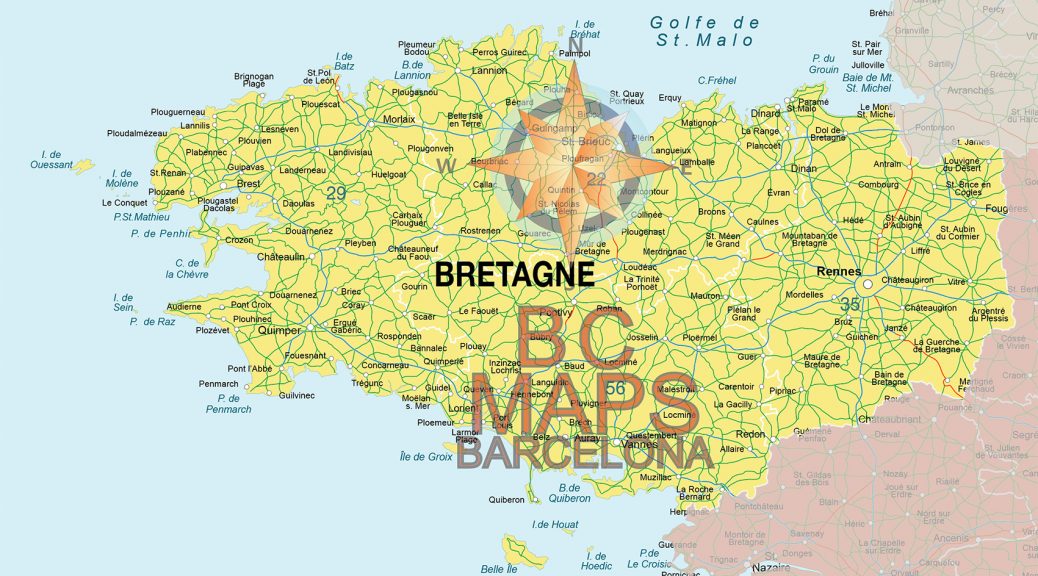 Bretagne carte vectoriel sous illustrator eps editable