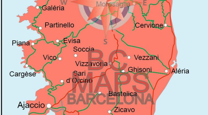 Corse carte vectoriel sous illustrator eps editable