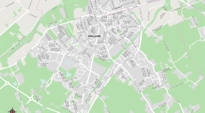Halluin plan de ville carte vectorielle illustrator eps
