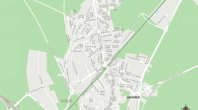 Louvres plan de ville carte vectorielle illustrator eps