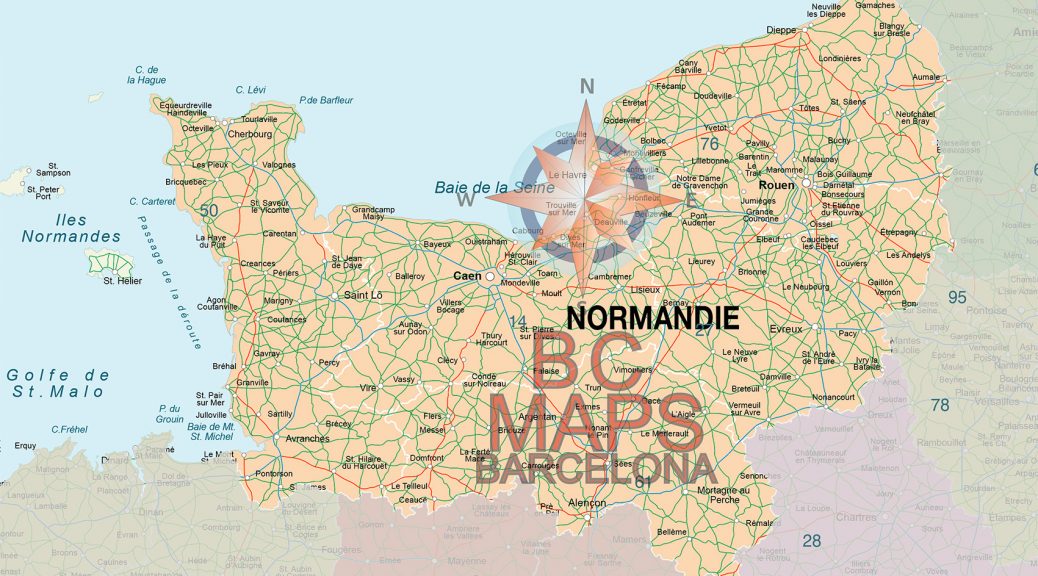 Normandie carte vectoriel sous illustrator eps editable