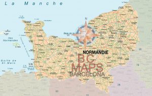Normandie carte vectoriel sous illustrator eps editable