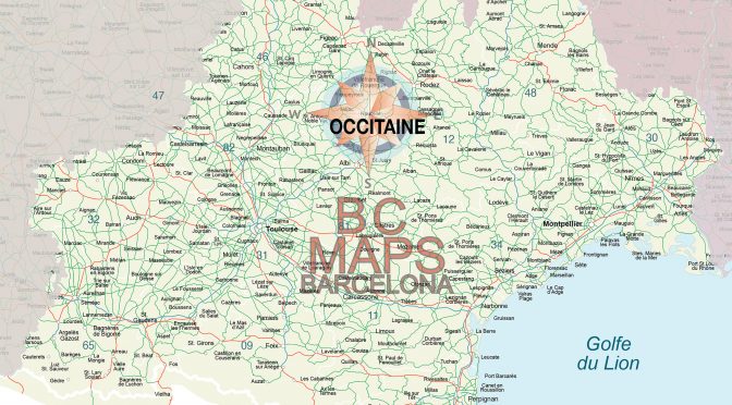 Occitaine carte vectoriel sous illustrator eps editable