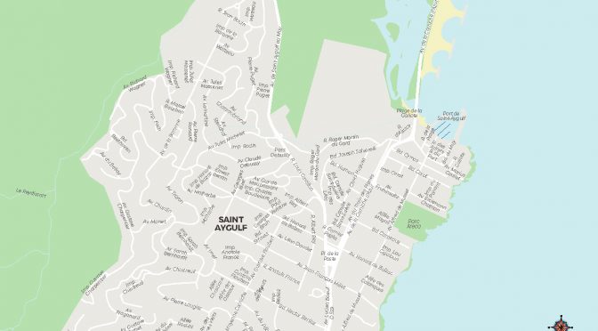 Saint-Aygulf plan de ville carte vectorielle illustrator eps